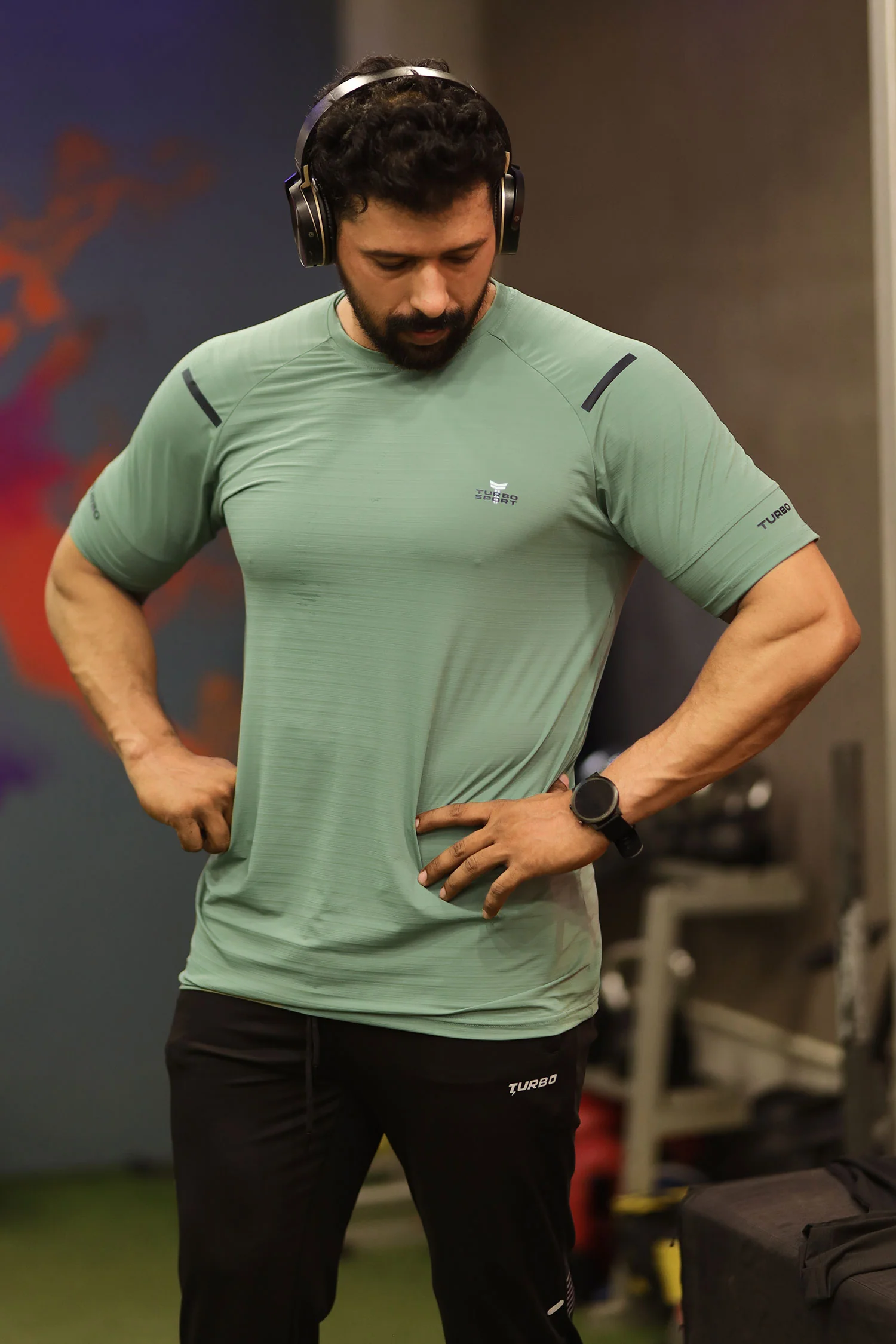Turbo Sport Shoulder Striped Breathable Dry-Fit Tee - Image 9