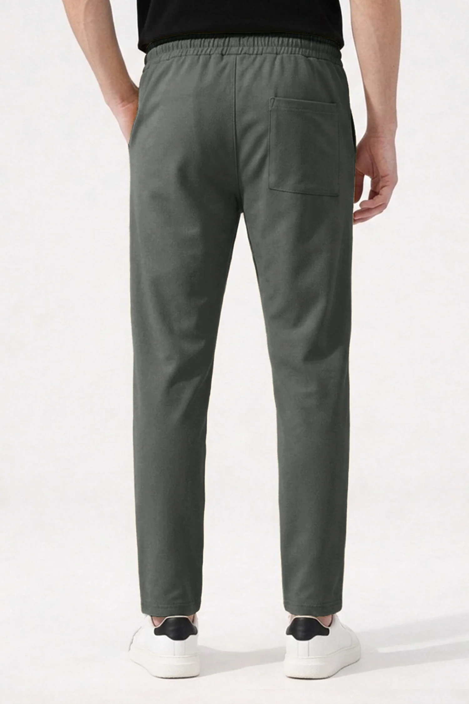 Turbo Straight Leg Lace-Up SlimFit Trouser In Dark Grey - Image 3