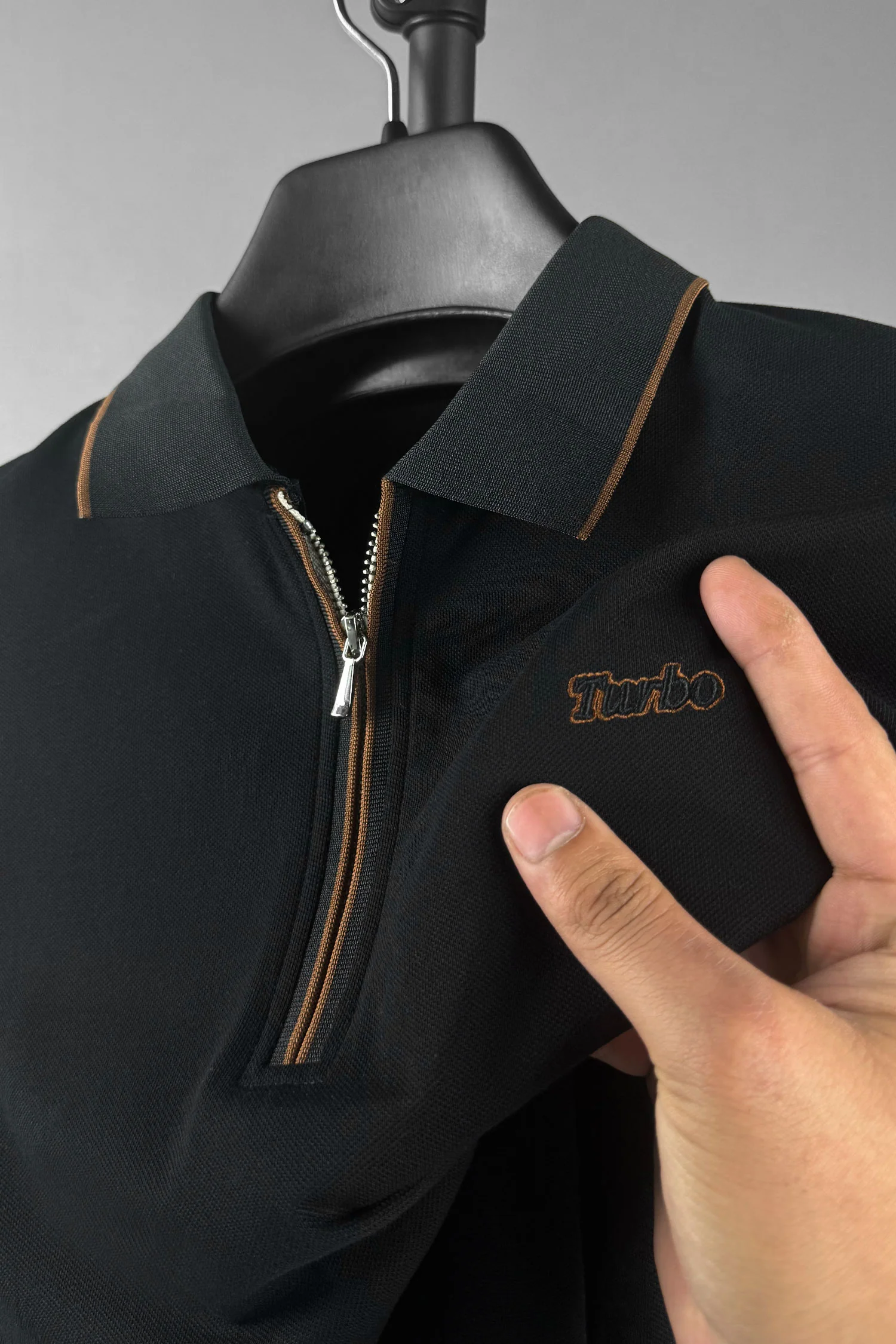 Turbo Studiofit Detailed Zip Collar Men's Polo Shirt - Image 6