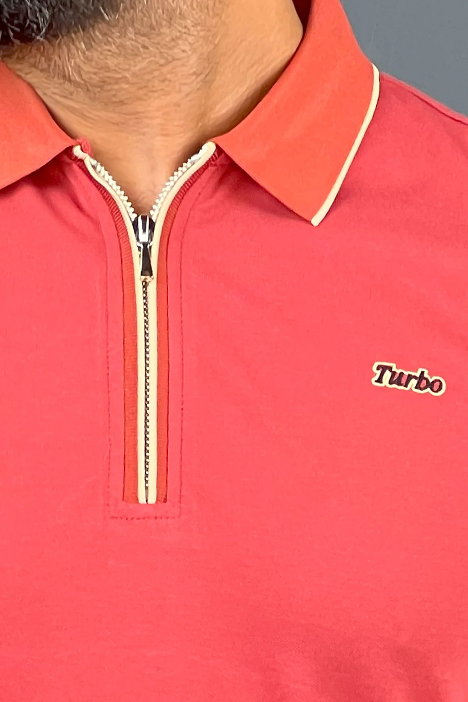 Turbo Studiofit Detailed Zip Collar Men's Polo Shirt - Image 3