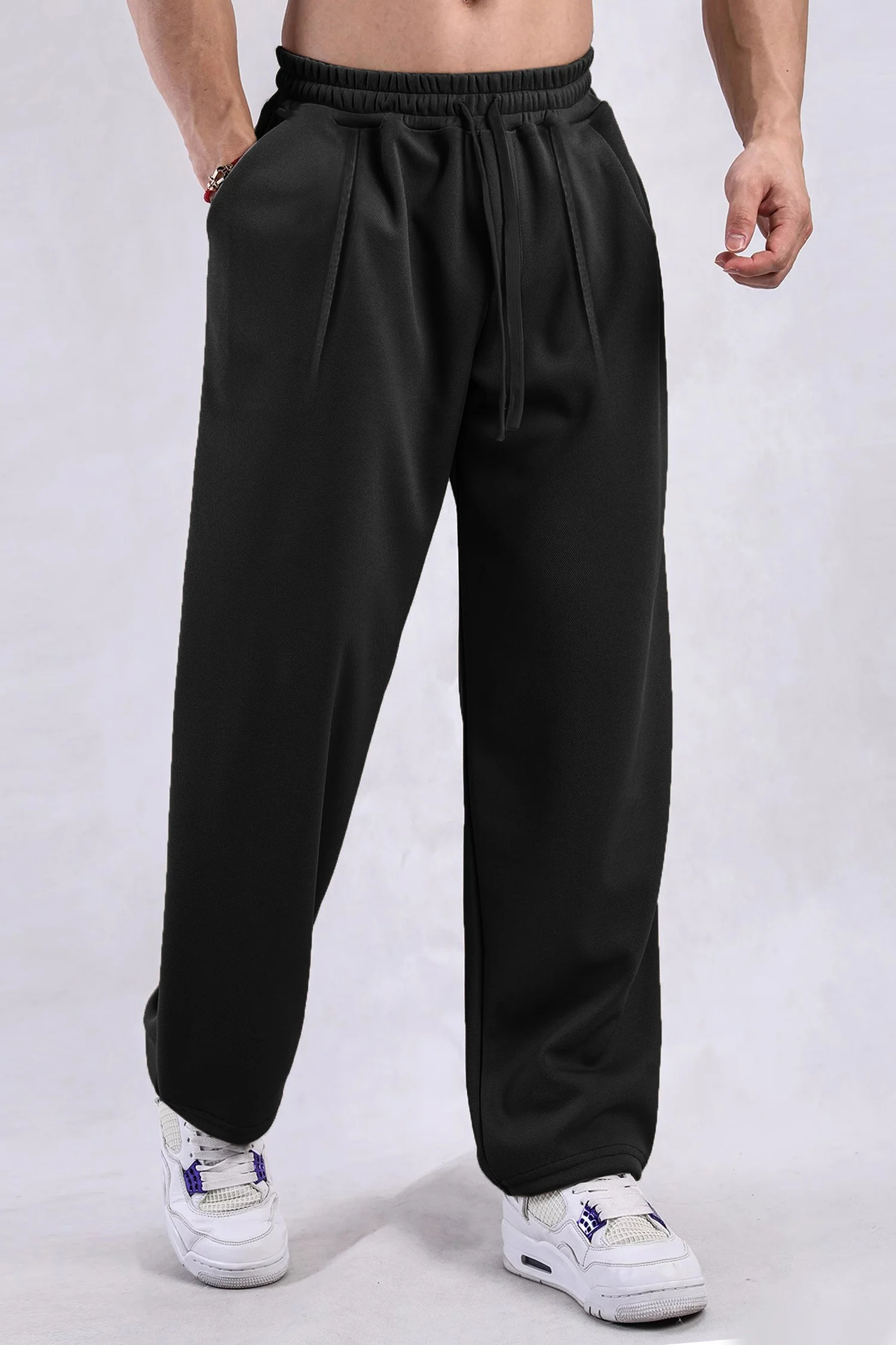 Turbo Summer Thin Waffle Textured Loose Bottom Trouser - Image 7