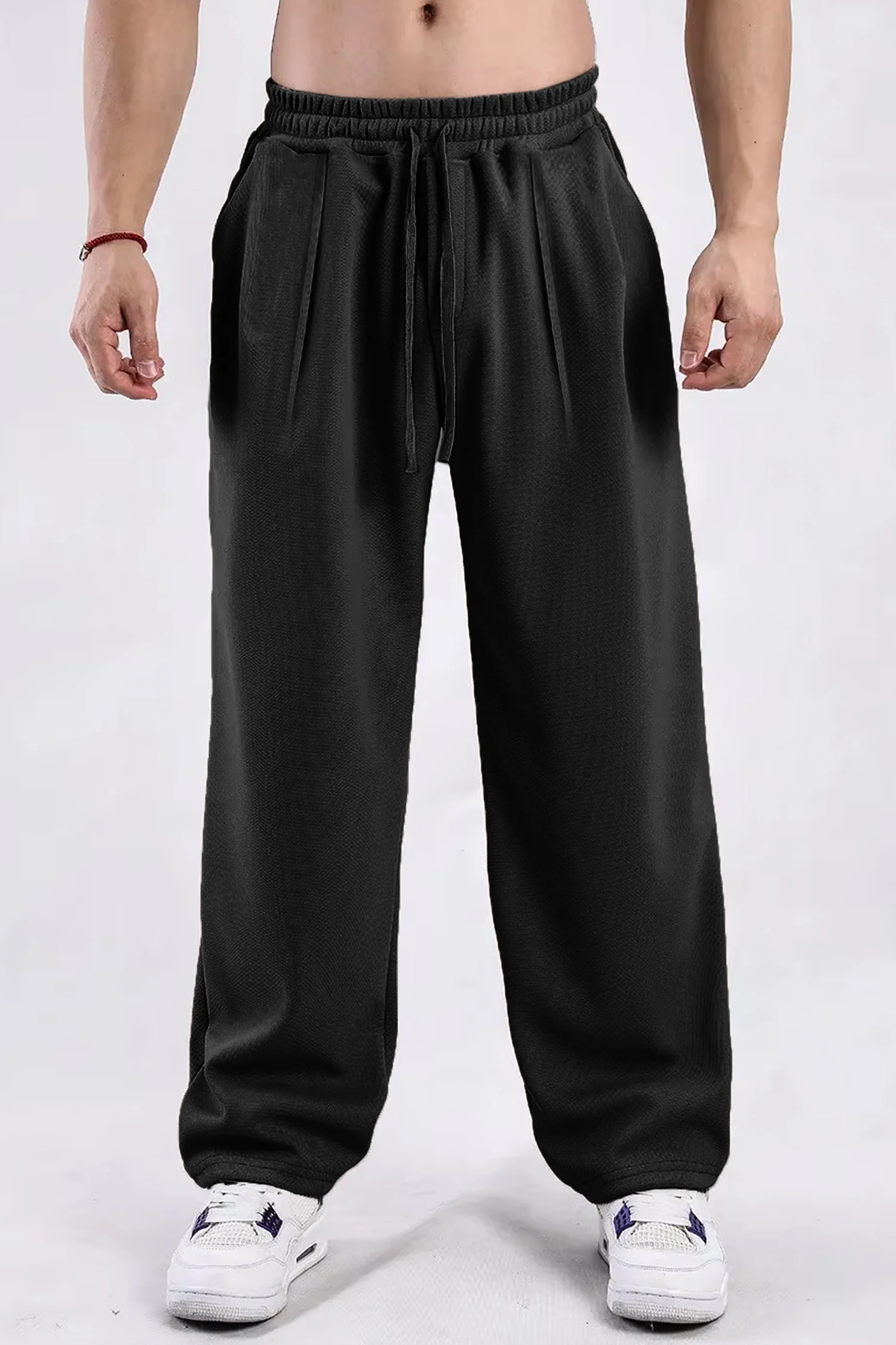 Turbo Summer Thin Waffle Textured Loose Bottom Trouser - Image 9
