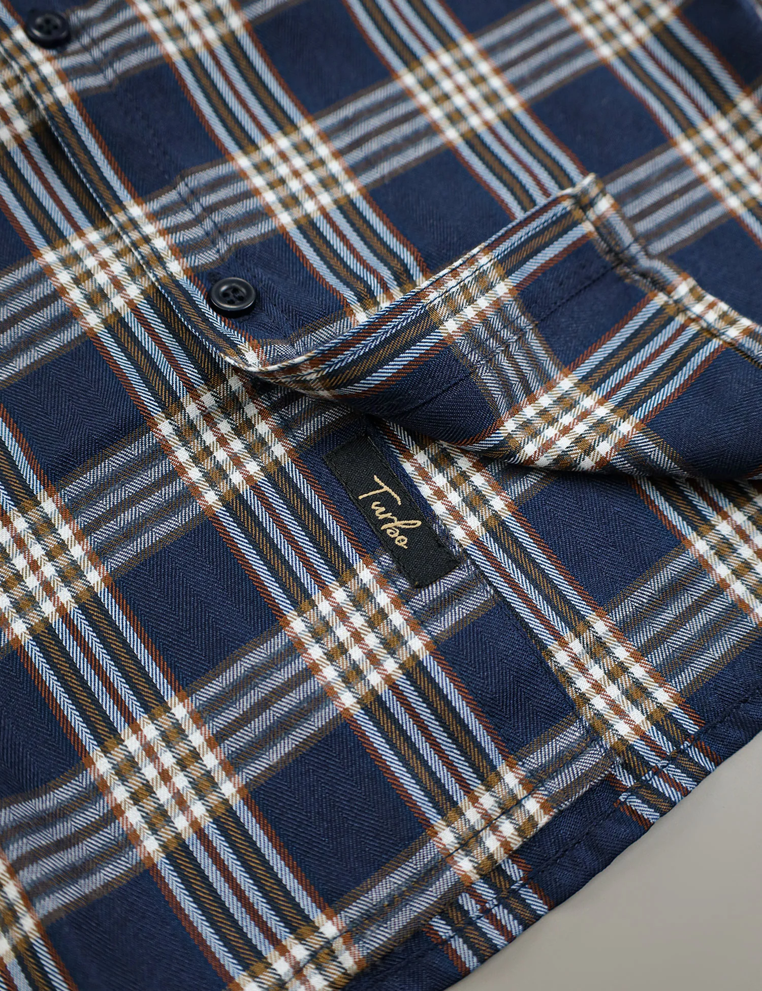 Turbo Tattersall Checkered Long Sleeve Cotton Casual Shirt - Image 11