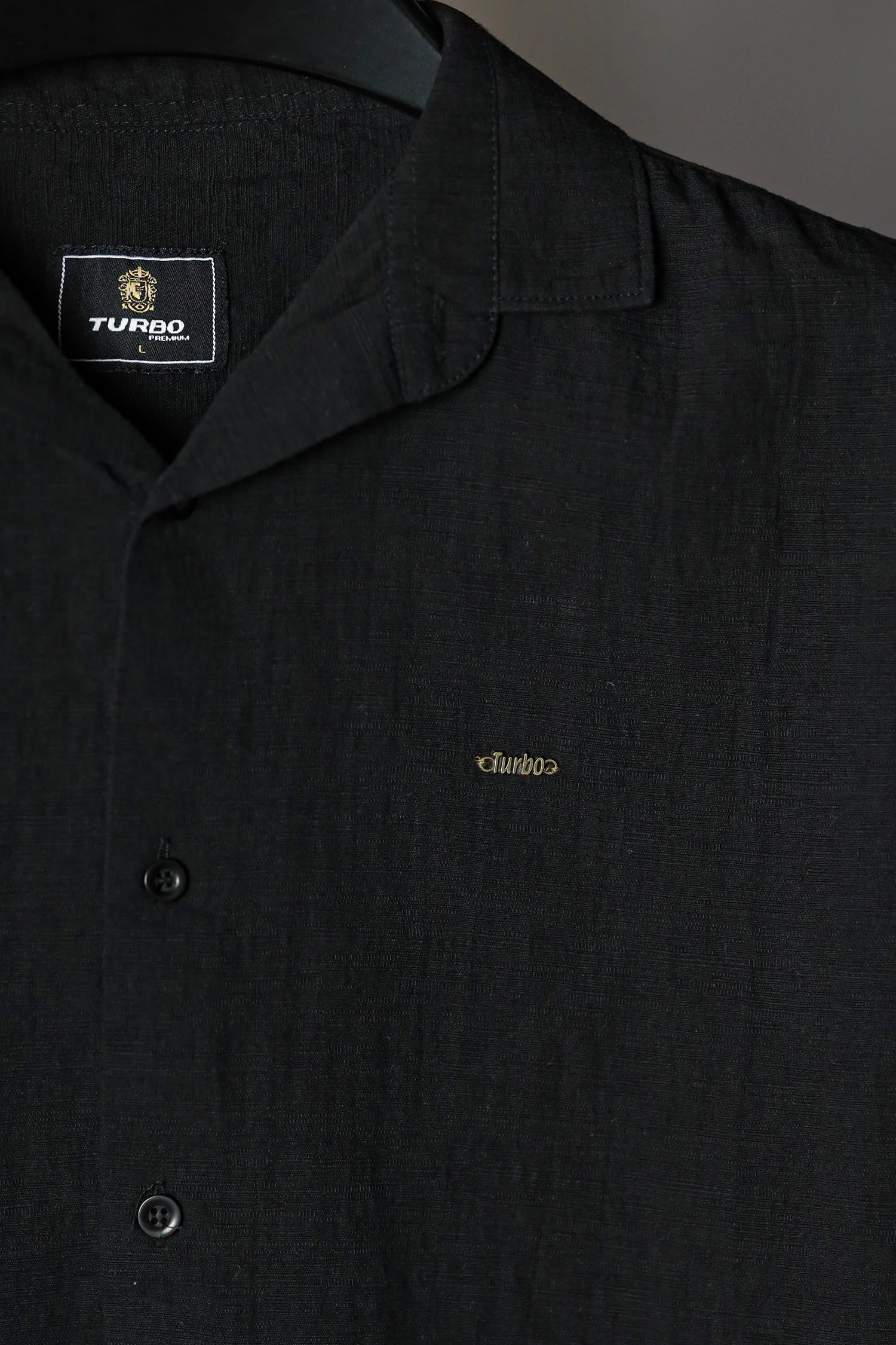 Turbo Textured Relaxed Fit Casual Shirt In Black - Image 2