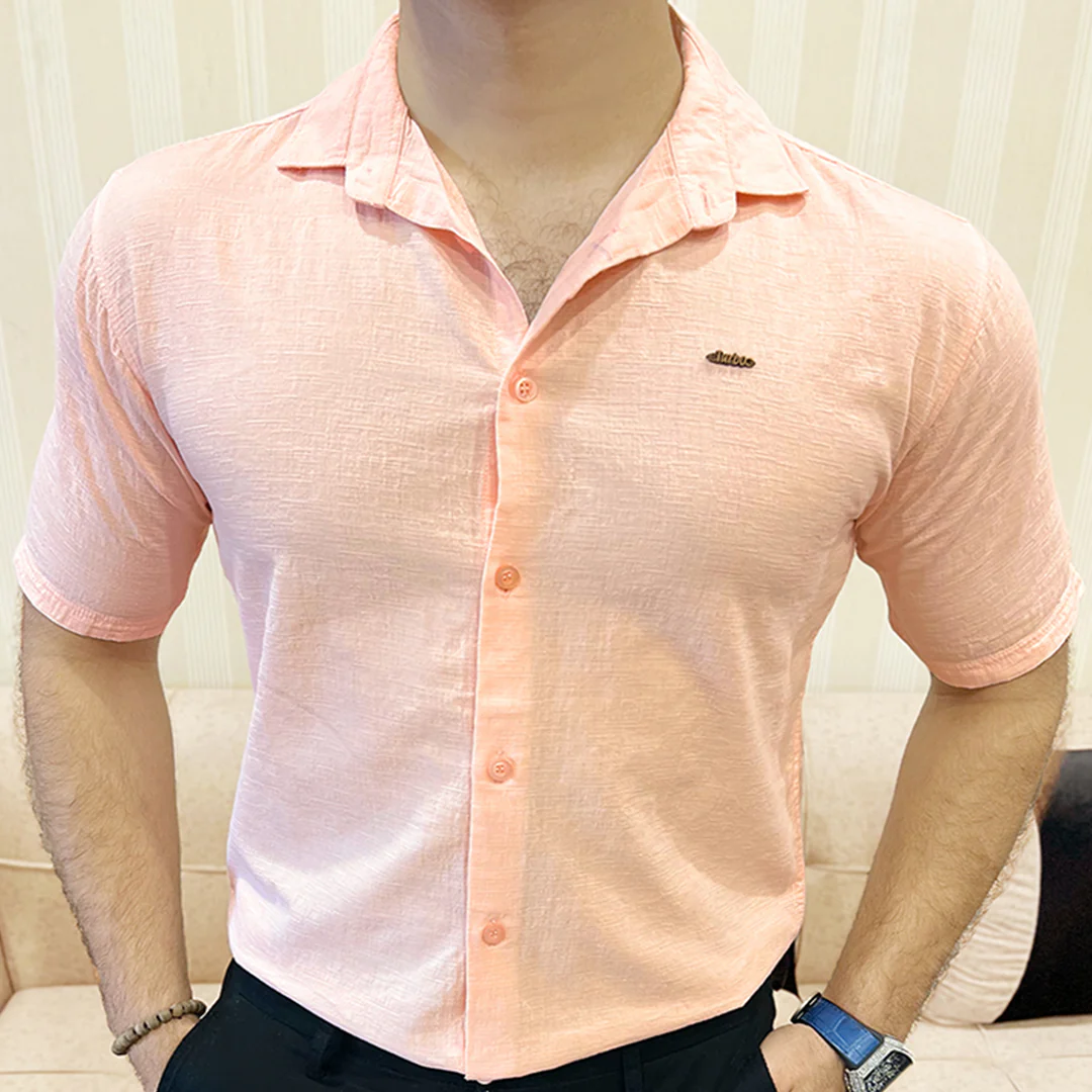 Turbo Textured Relaxed Fit Casual Shirt In Light Pink - Image 4