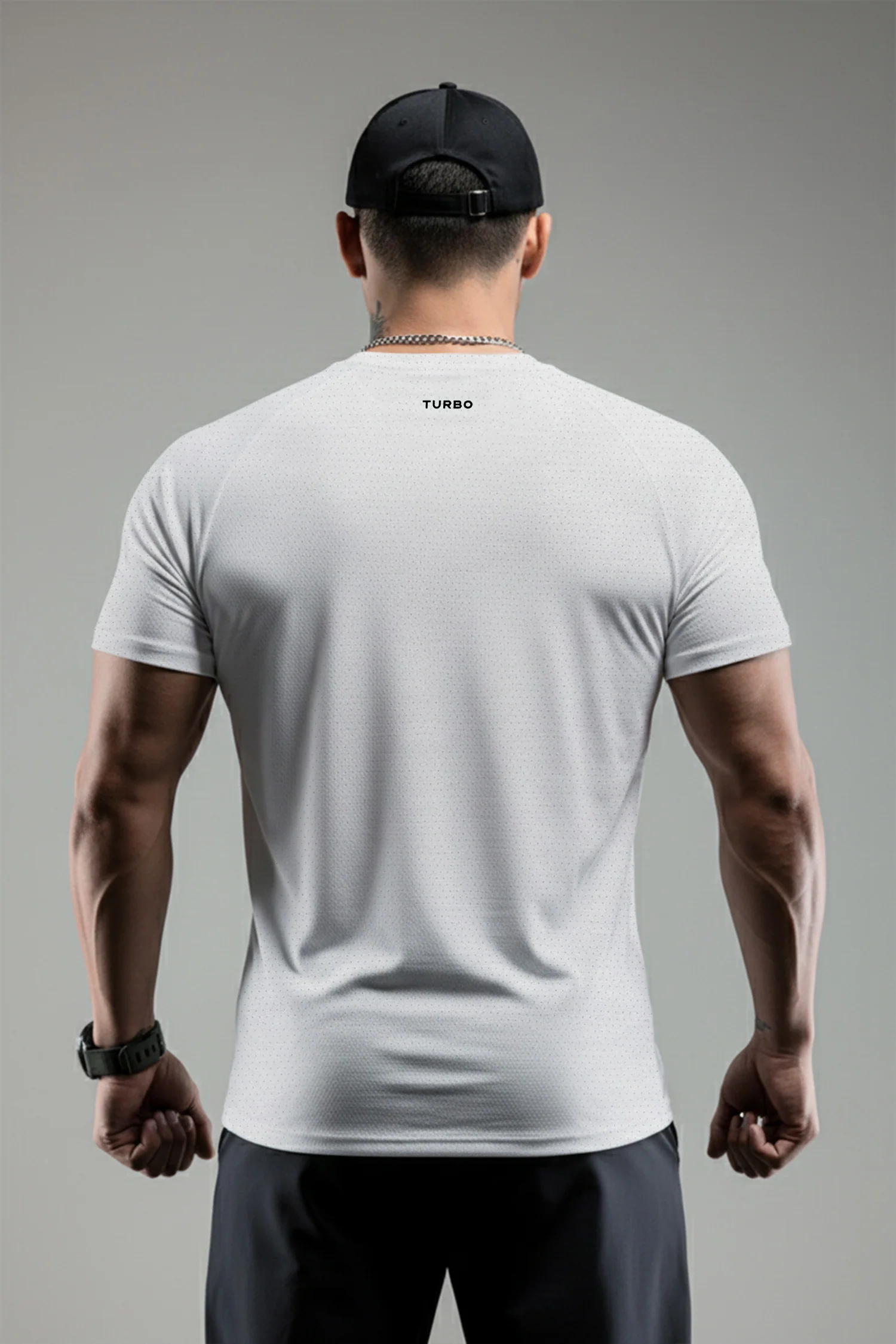Turbo 'The Active Dept.' Performance Dry-Fit Tee In Slate Grey - Image 2