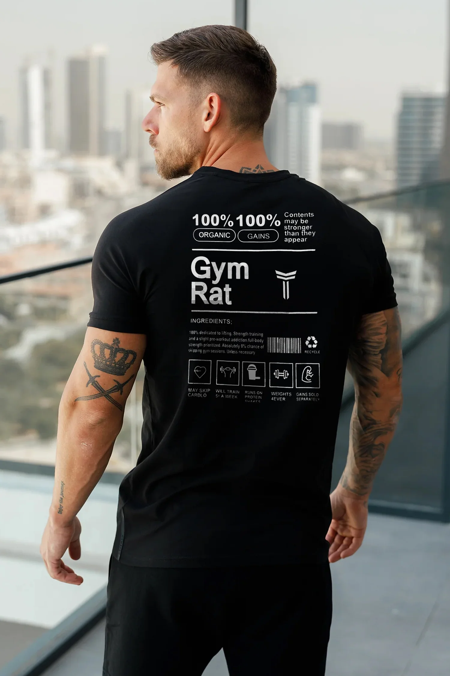 Turbo 'The Gymrat Manifesto' Graphic Performance Dry-Fit Tee - Image 2