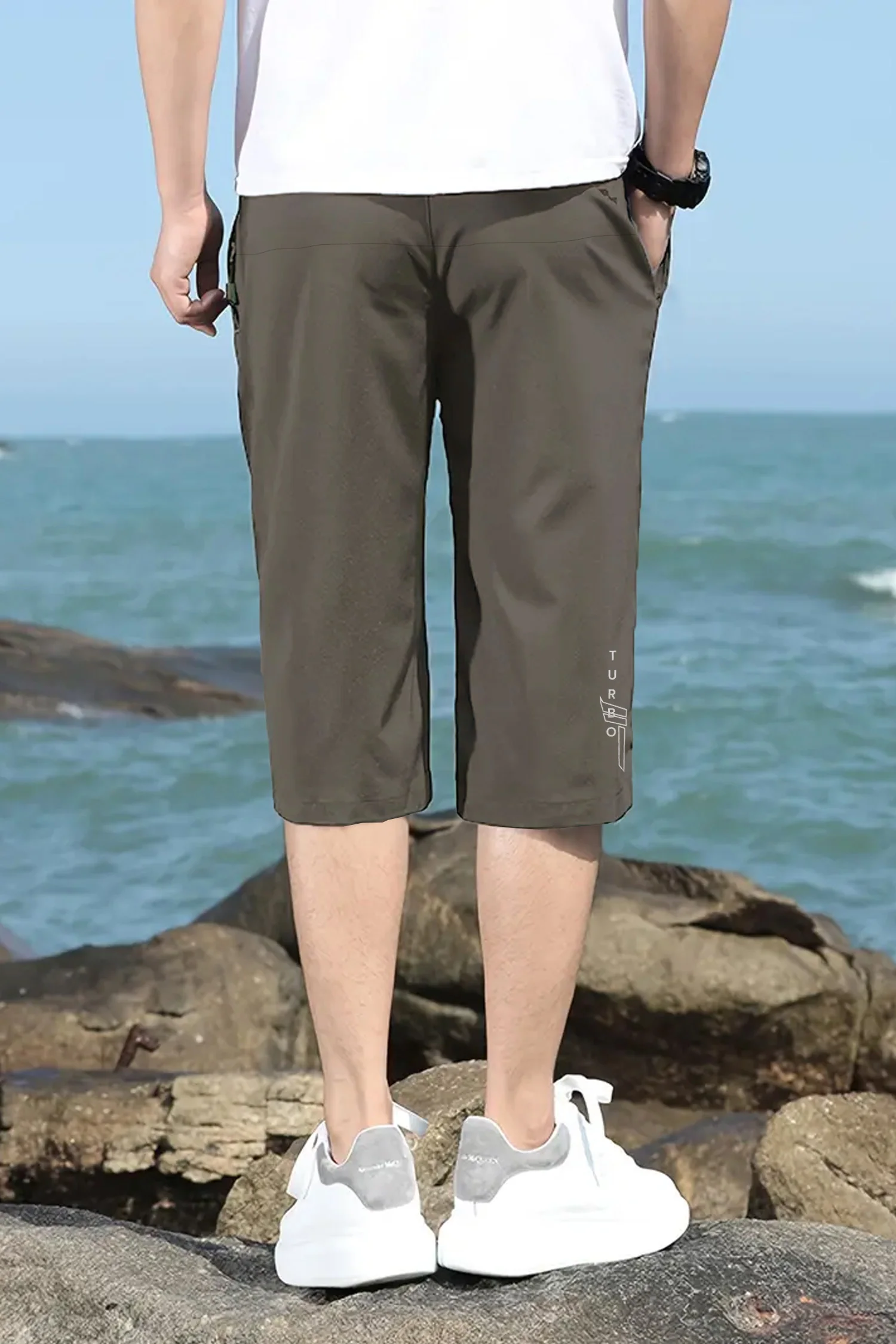 Turbo 'The Voyager' All-Terrain Dry-Fit Men's Shorts In Brown - Image 3