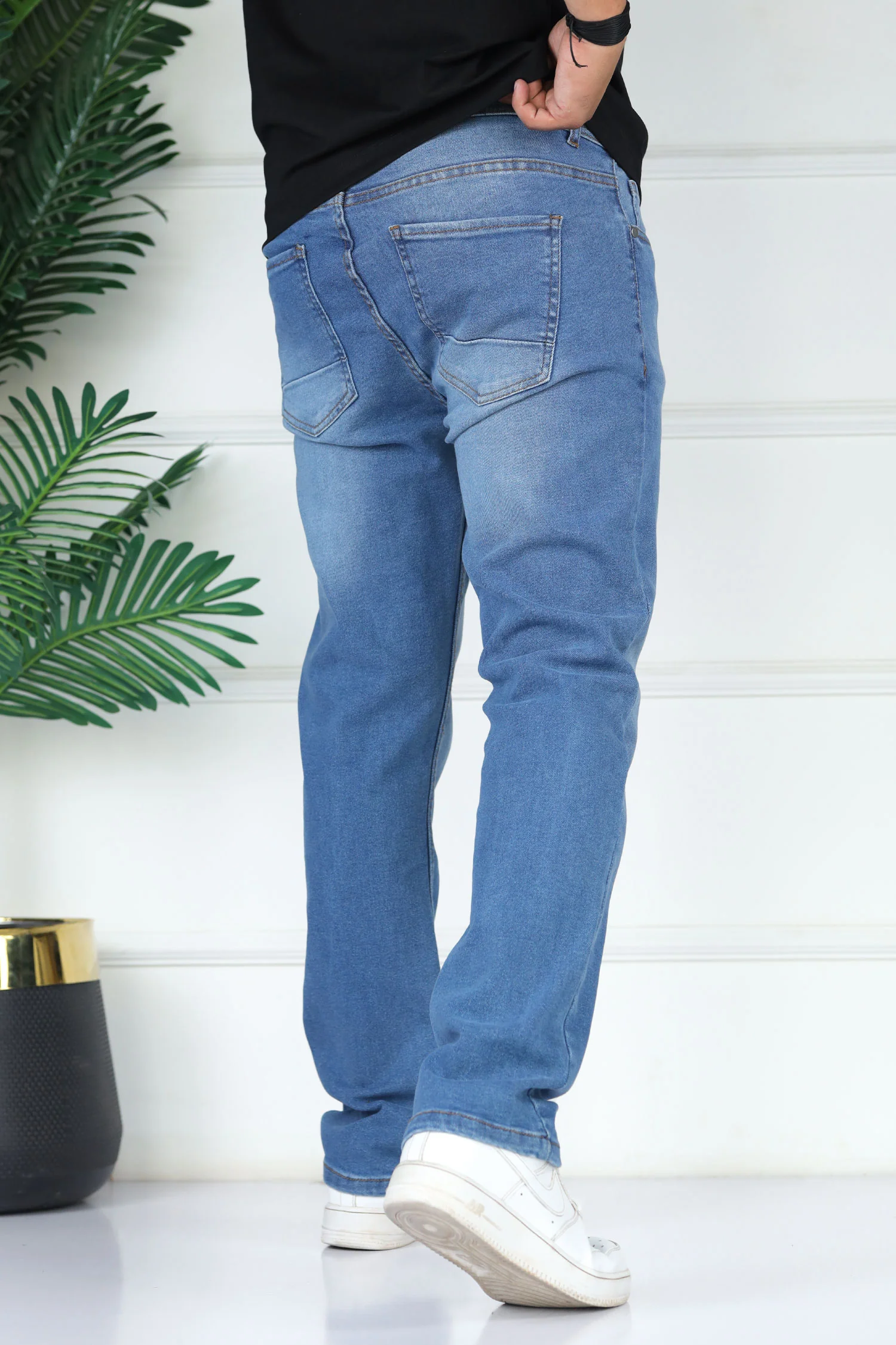 Turbo Timeless Comfort-Weave Slim Fit Jeans In Mid Blue - Image 3