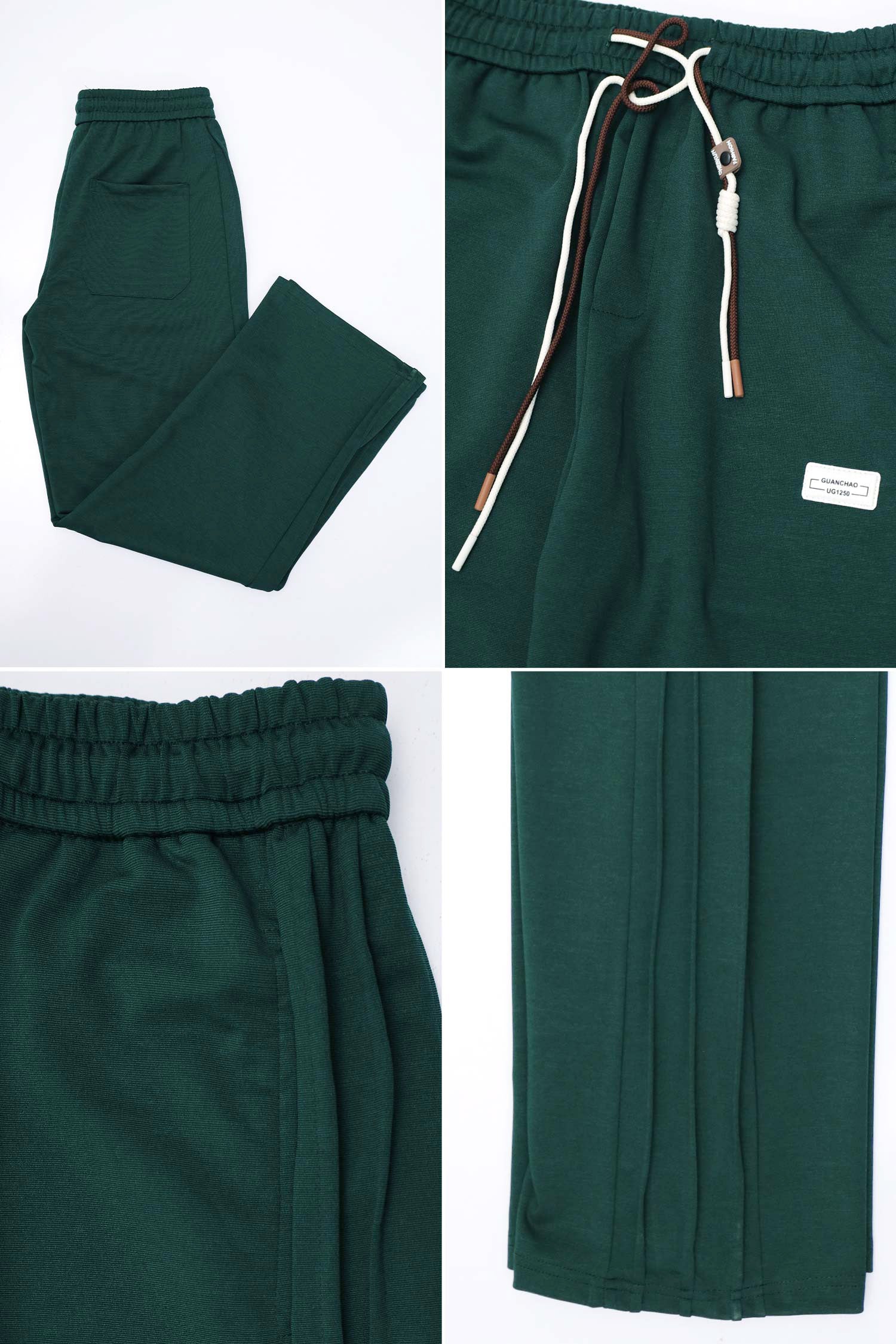 Turbo Trefoil Outlined Firebird Loose Bottom Trouser In Dark Green - Image 4