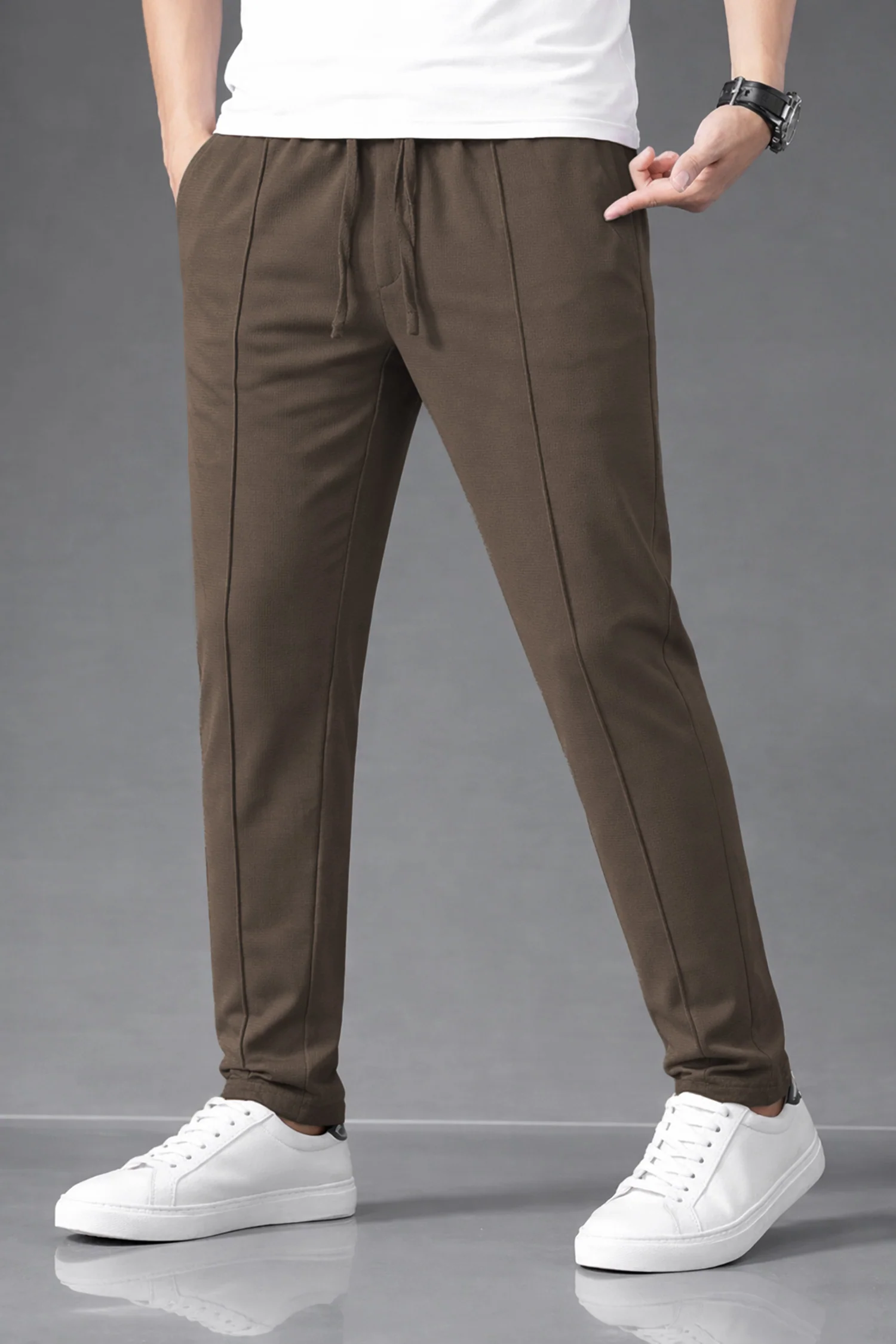 Turbo UltraSharp Waffle Front Line Trouser In Chocolate
