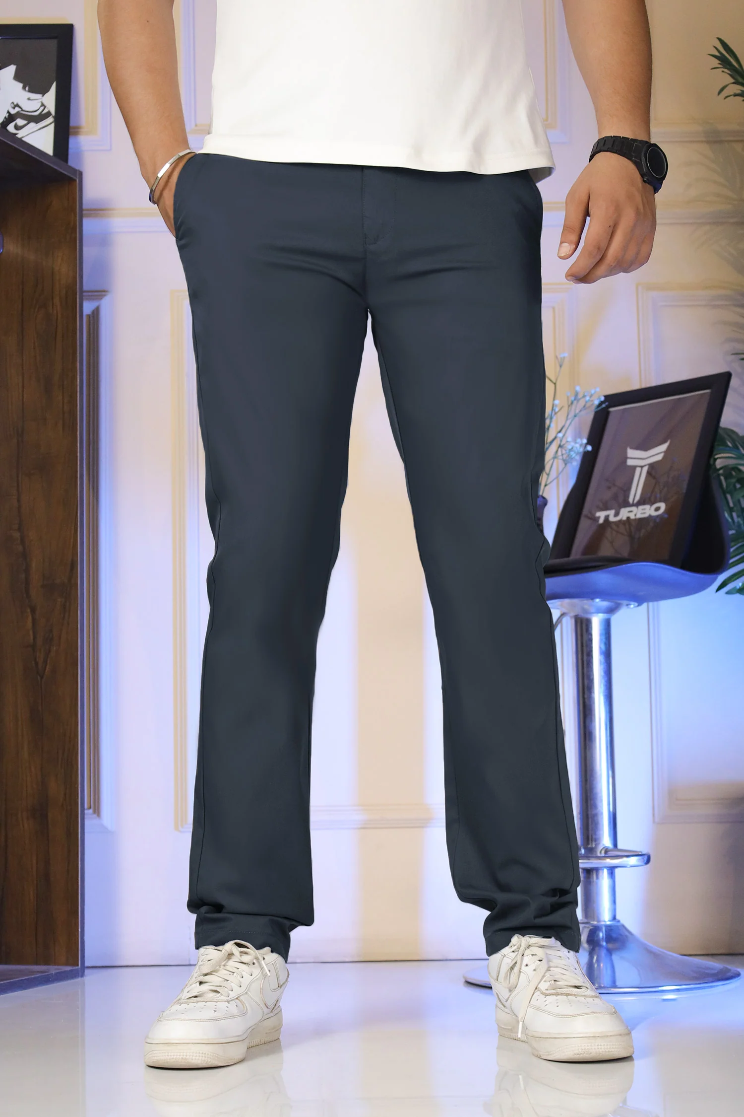 Turbo Urban Era Executive Slim Fit Cotton Pant - Image 4