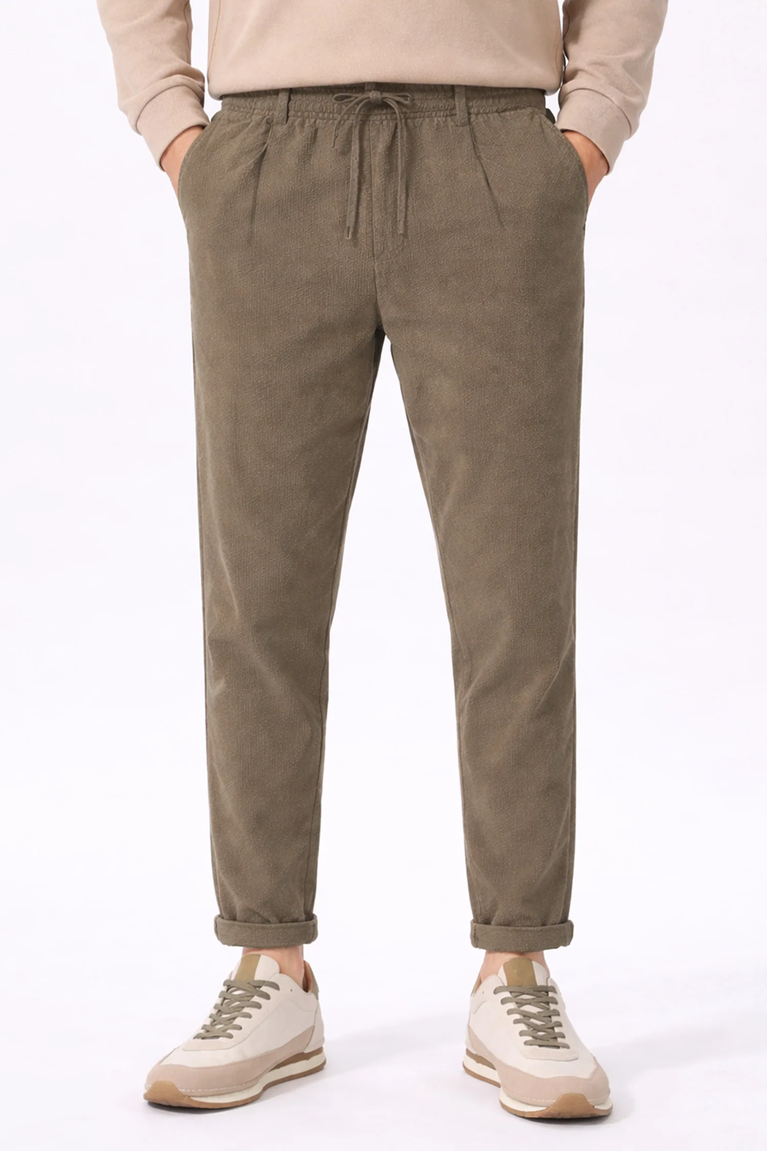 Turbo Urban-Fit Single Plate Waffle Trouser In Chocolate - Image 3