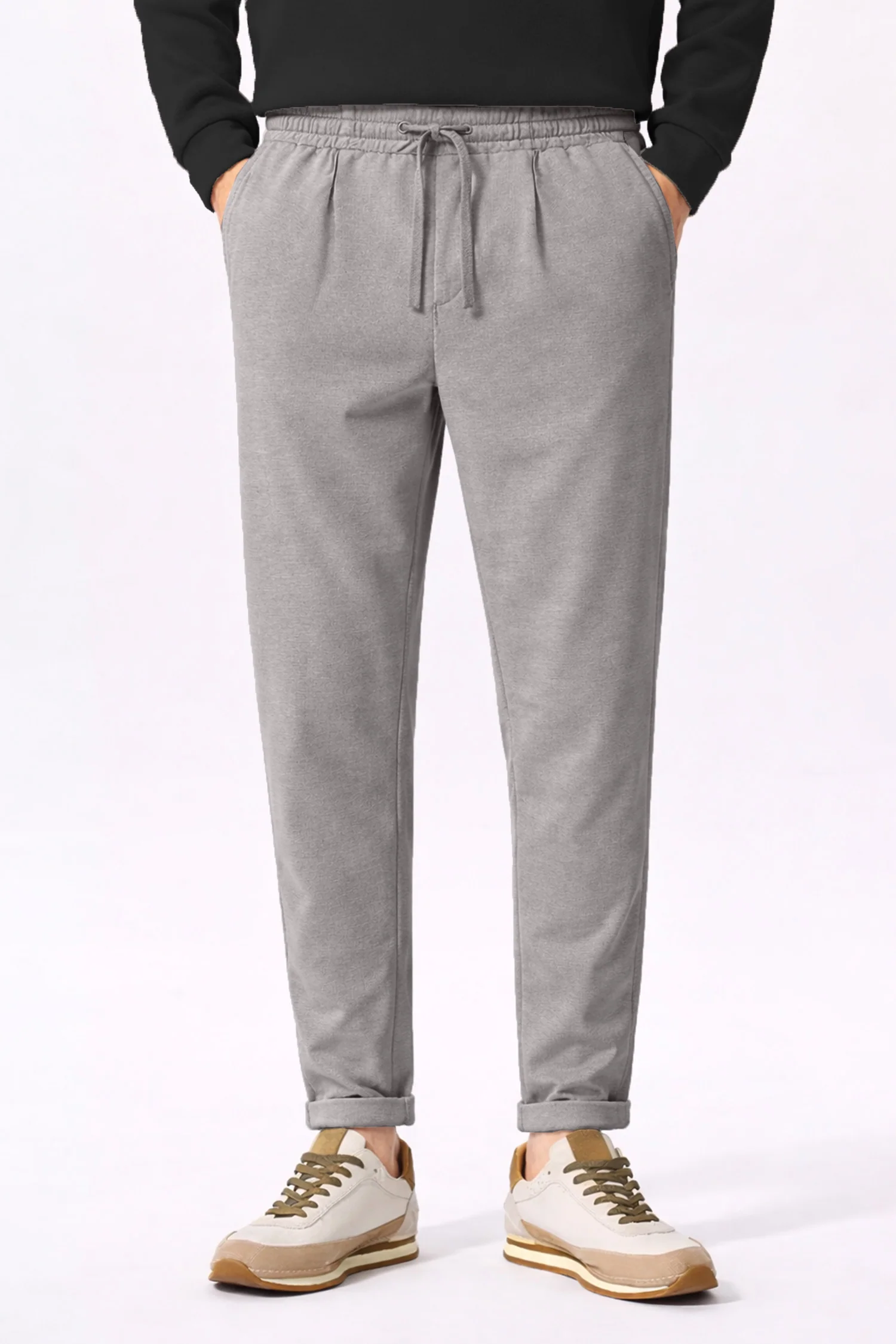 Turbo Urban-Fit Single Plate Waffle Trouser In Silver Grey - Image 2