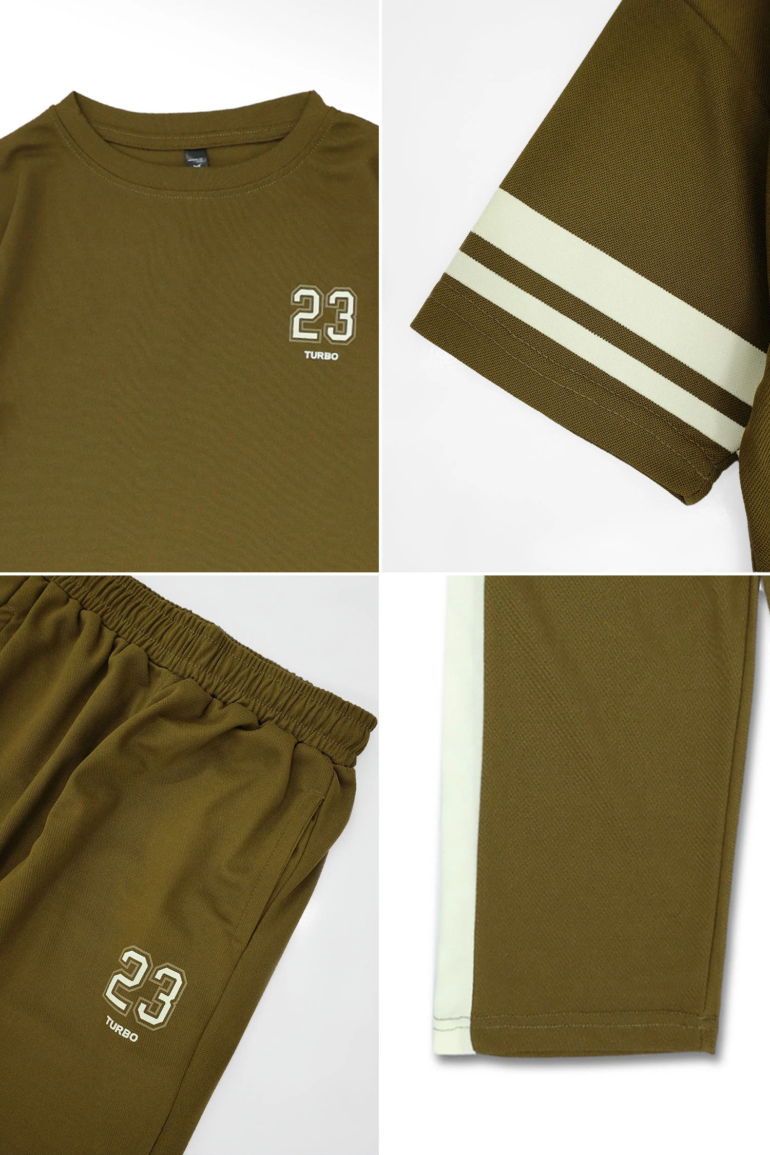 Turbo Urban Flex Younger Kids Tracksuit In Olive Green - Image 3