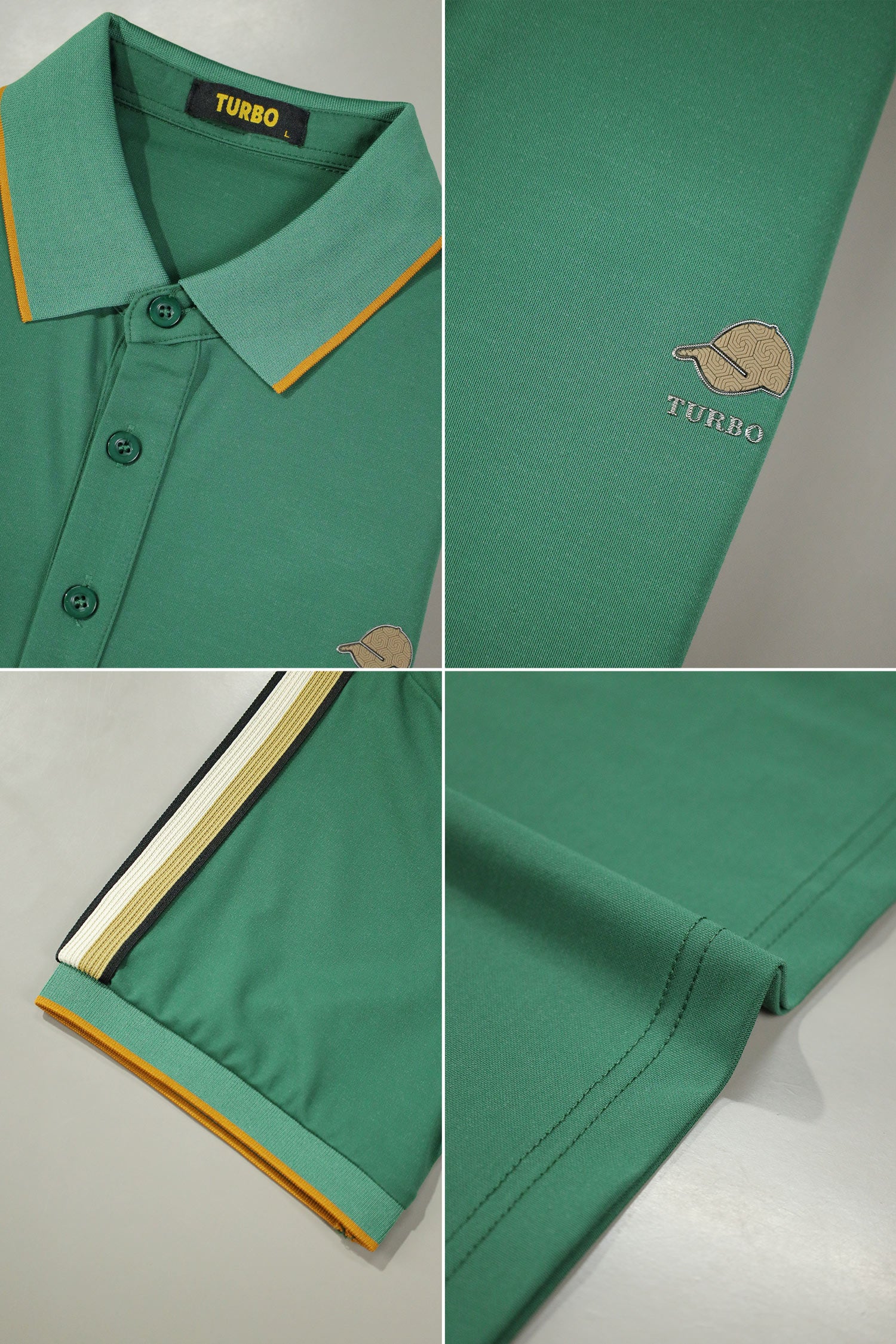 Turbo Emerald Edge Men's Polo Shirt - Image 2