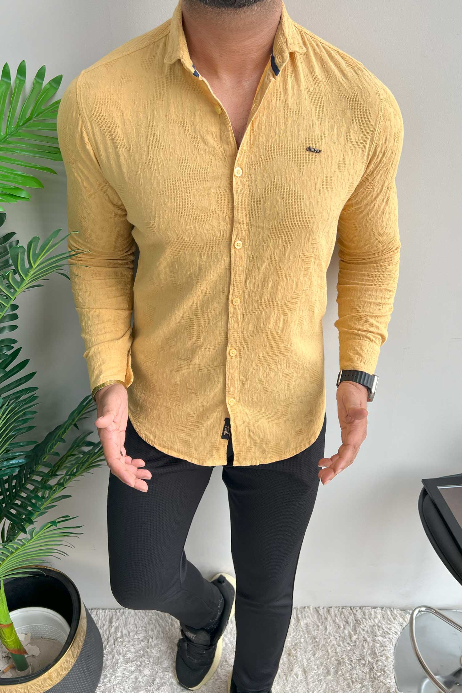 Turbo Vintage Patterend Long Sleeve Cotton Casual Shirt - Image 10