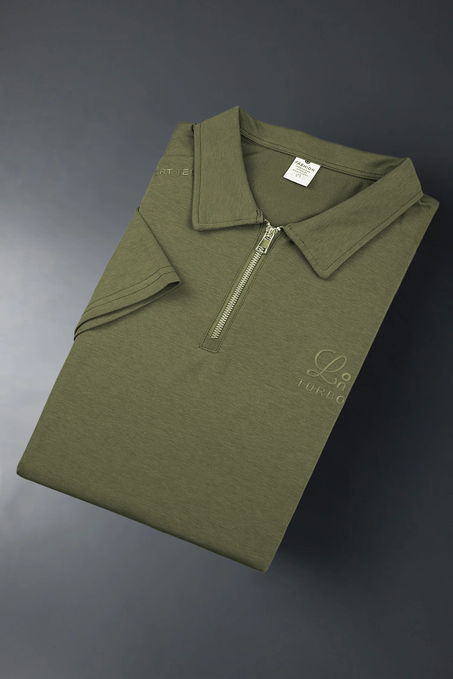 Turbo Zip Collar Style Men's Polo Shirt - Image 11