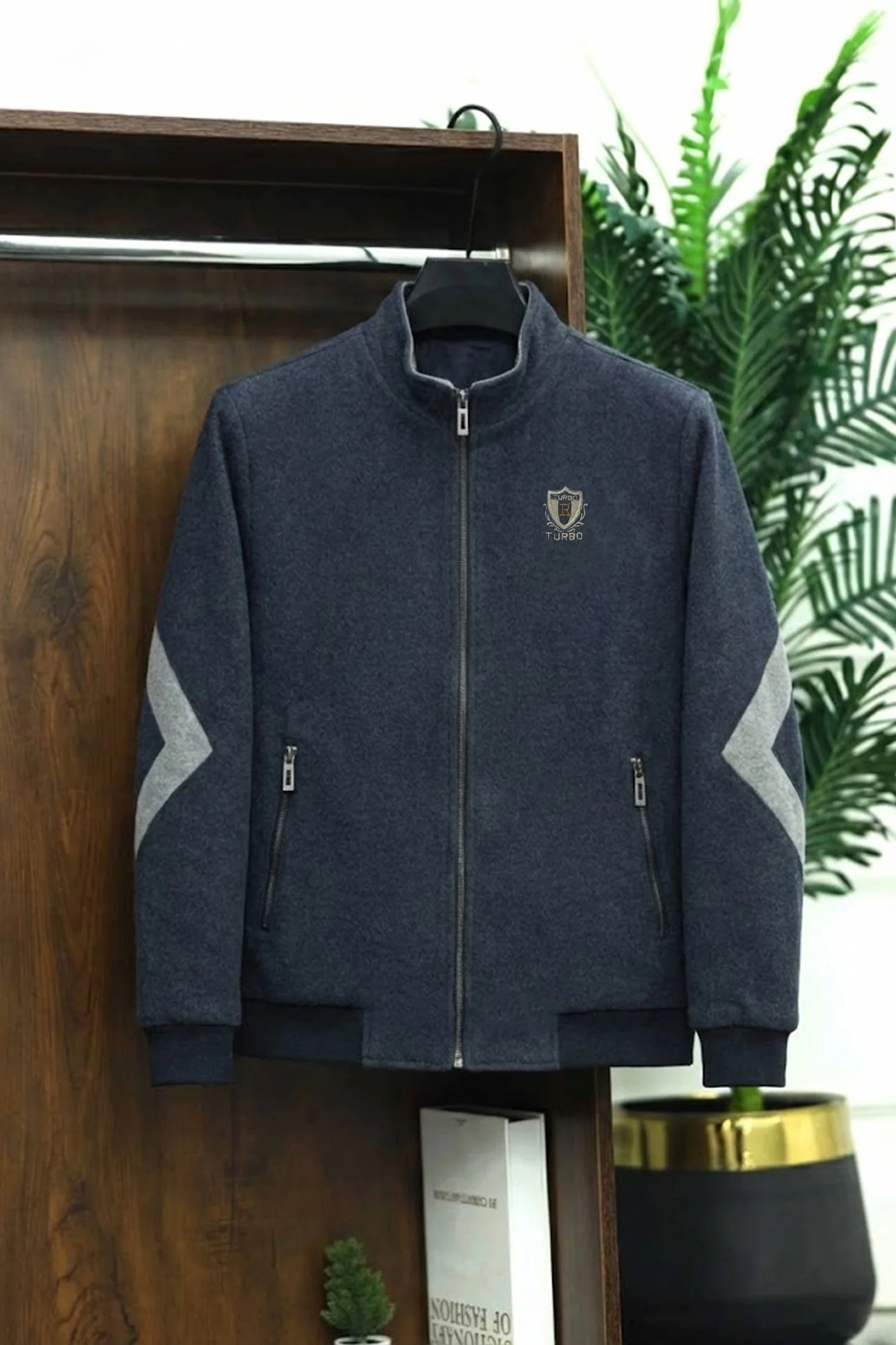 Front Logo Style Imported Men's Woollen Jacket - Image 6